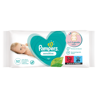 12 x Pampers Sensitive Wipes 52 Pack