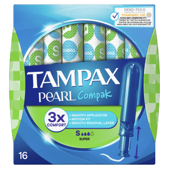 4 x Tampax Compak Pearl Super - 16 Pack
