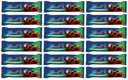 18 x Lindor Nocciolatte Milk Hazelnut Treat Bar 35Gm