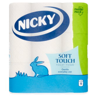 5 x Nicky Soft Touch White 9 Roll