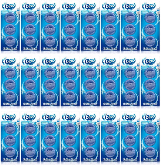 24 x Bloo Original Blue Toilet Blocks 3 X 38G