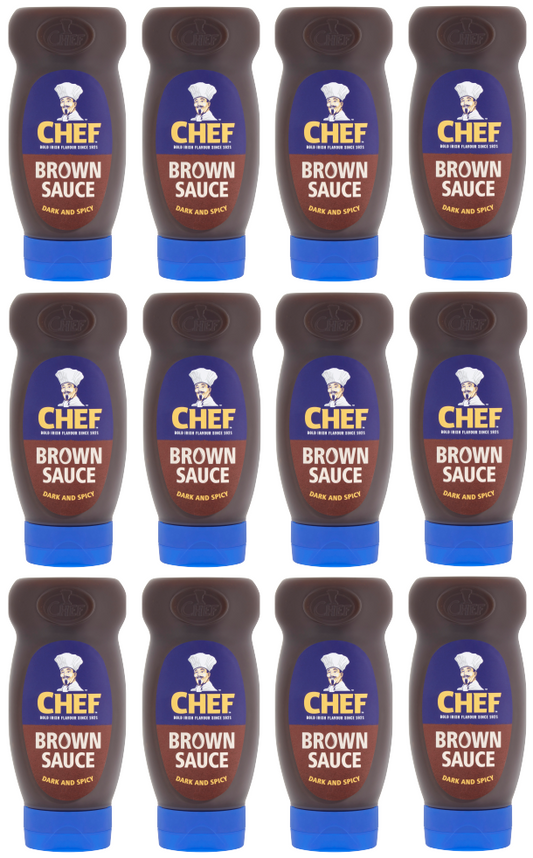 12 x Chef Brown Sauce Squeezy 485G