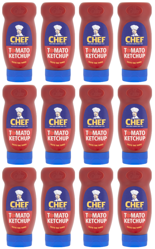 12 x Chef Squeezy Ketchup 485Gm