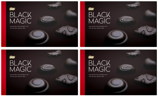 4 x Black Magic Dark Chocolate Assortment Medium Box 348G