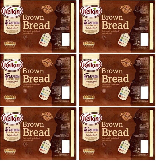 6 x Kelkin Gluten Free Brown Bread 400G