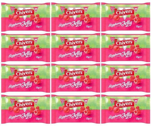 12 x Chivers Raspberry Flavour Jelly 135G