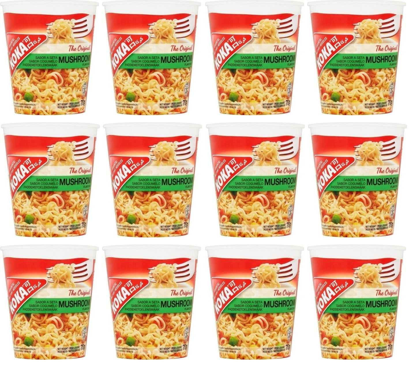 12 x Koka The Original Mushroom Flavour Oriental Instant Noodles 70G