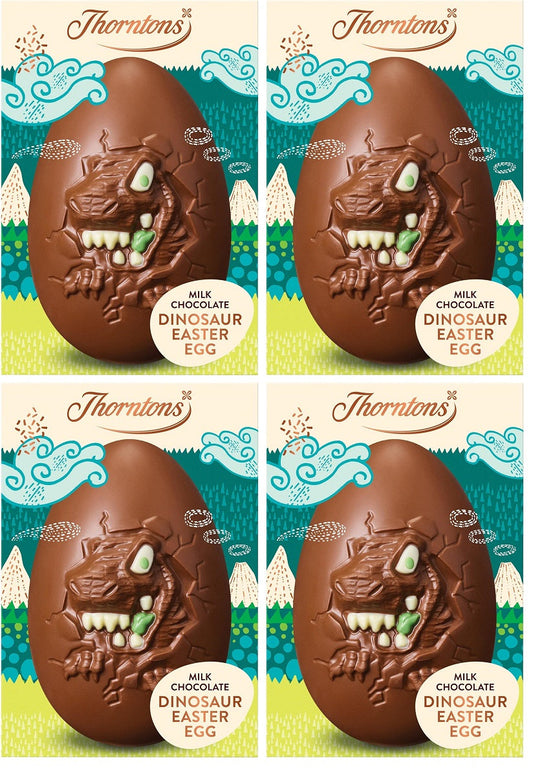 4 x Thorntons Milk Chocolate Dinosaur Easter Egg - 151GM