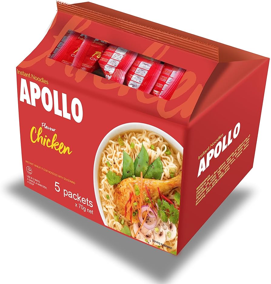 8 x Apollo Packet Noodles Chicken - 5Pk