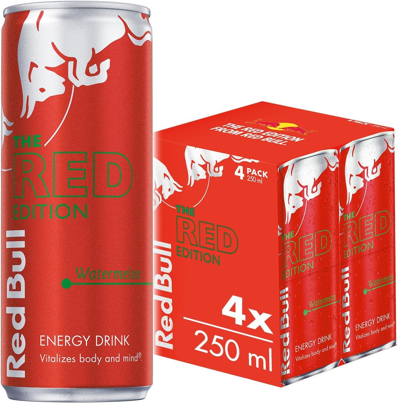 6 x Red Bull The Red Edition Watermelon Energy Drink 4 X 250Ml