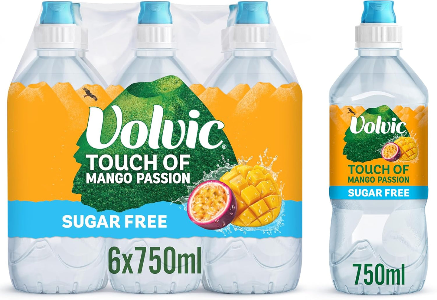 6 x Volvic Tof Mango & Passionfruit Sugar Free - 750ML