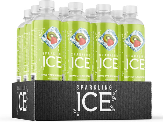 12 x Sparkling Ice Kiwi Strawberry Flavoured Sparkling Water 500Ml