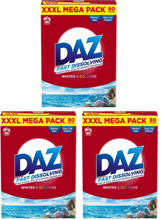 3 x Daz Powder 80 Wash - 4KG