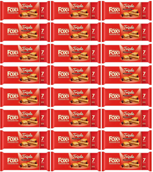 24 x Fox's  Triple Layered Biscuit Bar 7Pk