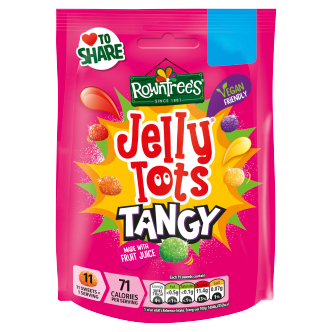 10 x Rowntrees Jelly Tots Tangy Pouch  - 130GM
