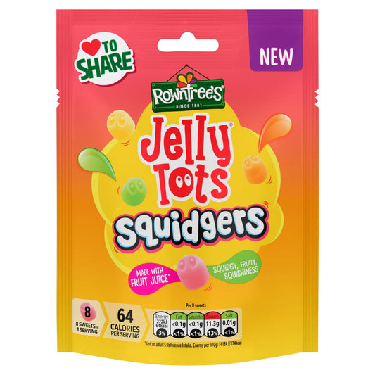 9 x Rowntrees Jelly Tots Squidgers Pouch - 120GM