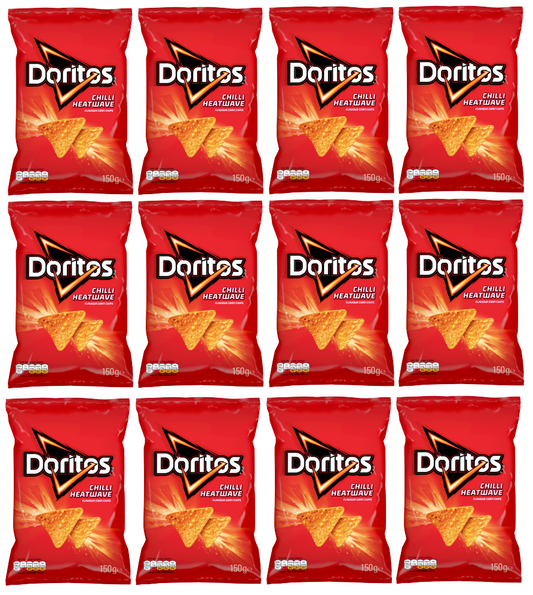 12 x Doritos Chilli Heatwave Large Bag 150Gm