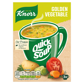 12 x Knorr Quick Soup Gold Vegetable 3 Pk 190Ml