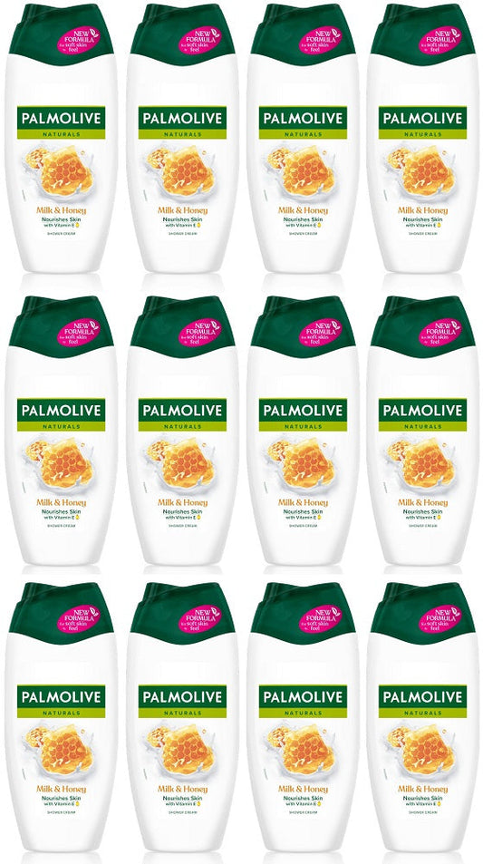 12 x Palmolive Naturals Milk & Honey Shower Gel And Body Wash 250Ml
