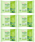 6 x Simple Cleansing Wipes - 25 Pack