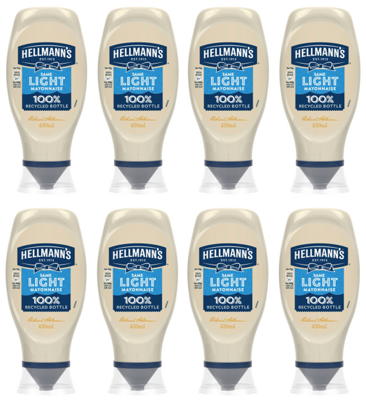 8 x Hellmanns Mayo Squeezy Light 430Ml