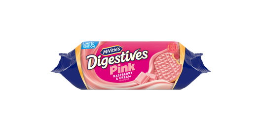 12 x Pink Digestives Raspberry & Cream - 232GM