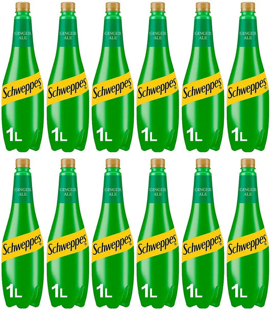 12 x Schweppes Canada Dry Ginger Ale 1L