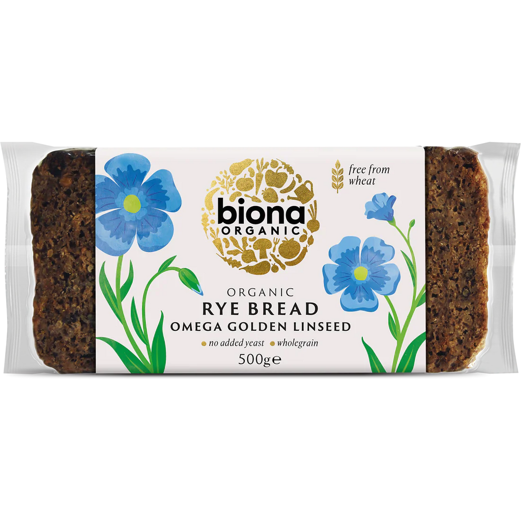 Organic Rye Bread - Omega Golden Linseed - 500g - Biona