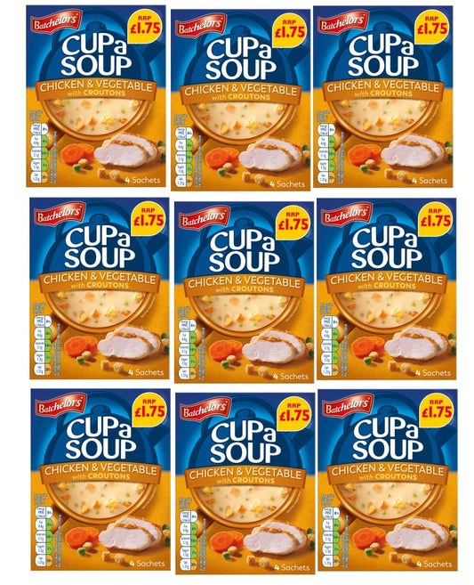 9 x Batchelors Cup A Soup Chicken & Veg With Croutons - 110G