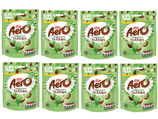 8 x Nestle Aero Bubbles Peppermint Pouch 92Gm
