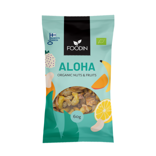 8 x Foodin Nuts & Fruits Aloha Org - 60g
