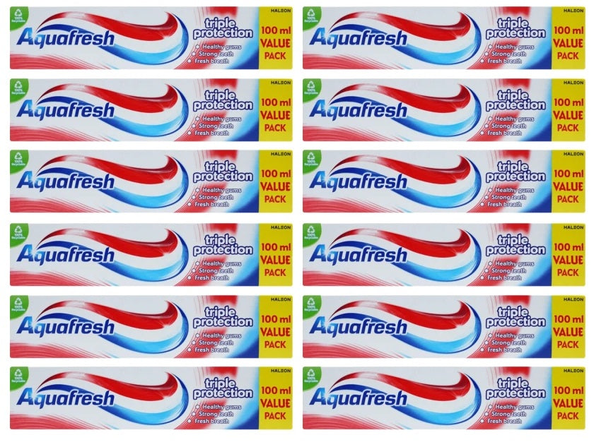 12 x Aquafresh Toothpaste Triple Protection  - 100ML