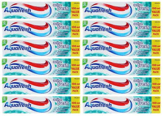 12 x Aquafresh Toothpaste Active Fresh - 100ML