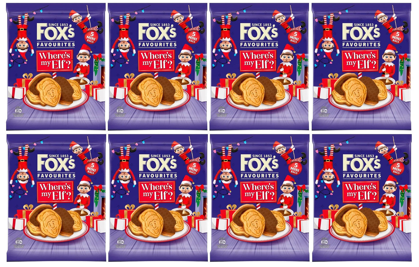 8 X Foxs Favourites Where'S My Elf? Mini Bags 5 X 20G