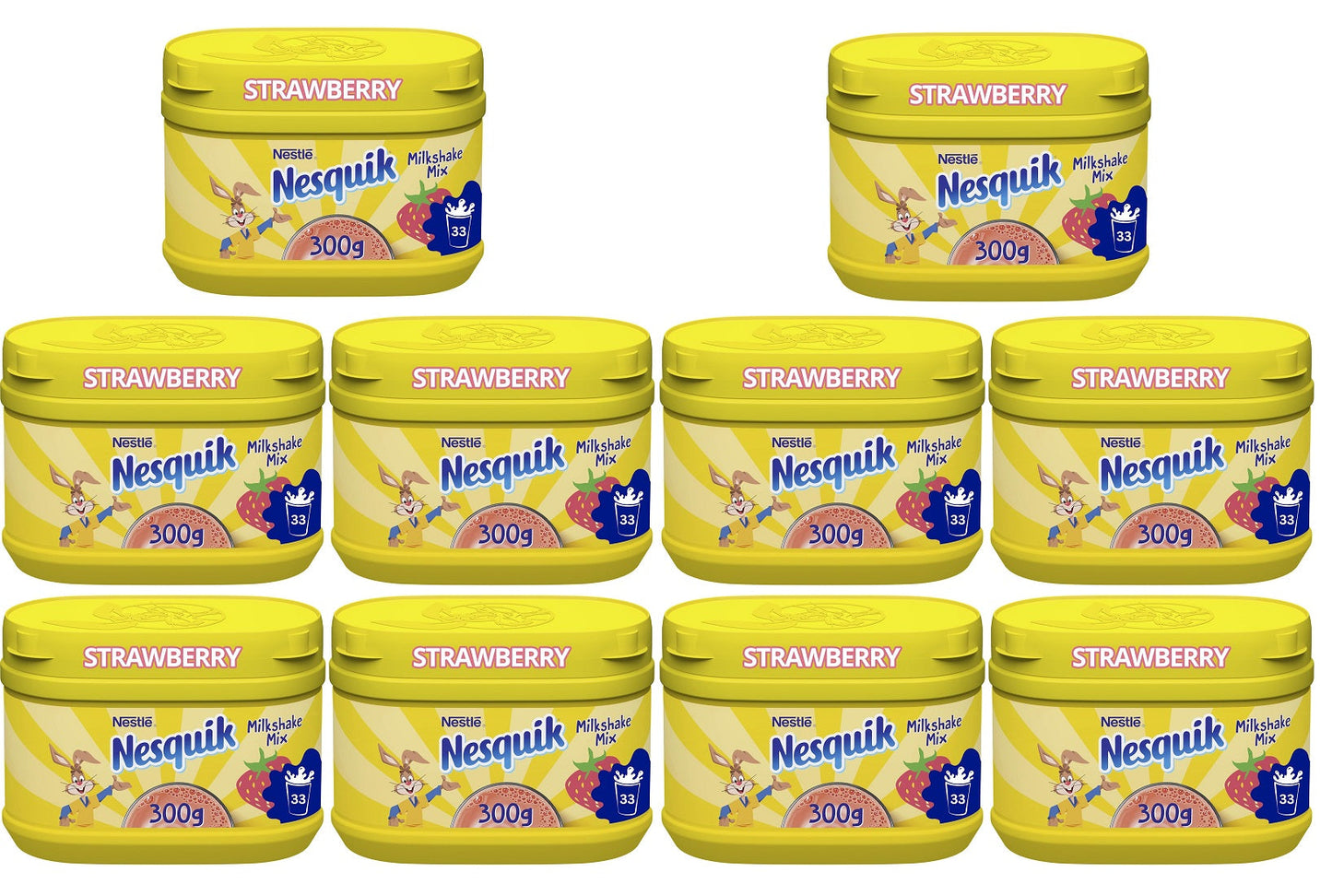 10 x Nesquik Strawberry Milkshake - 300GM