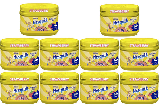 10 x Nesquik Strawberry Milkshake - 300GM