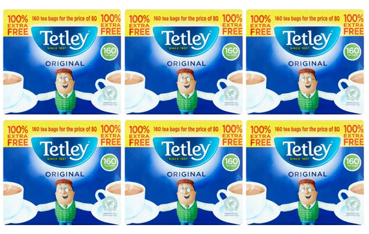 6 x Tetley Teabags 80+80 Free 160's  - 160