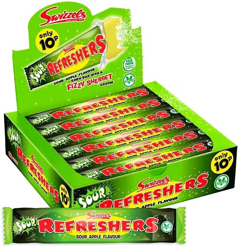 60 x Refreshers Sour Apple Chew Bar - 18GM