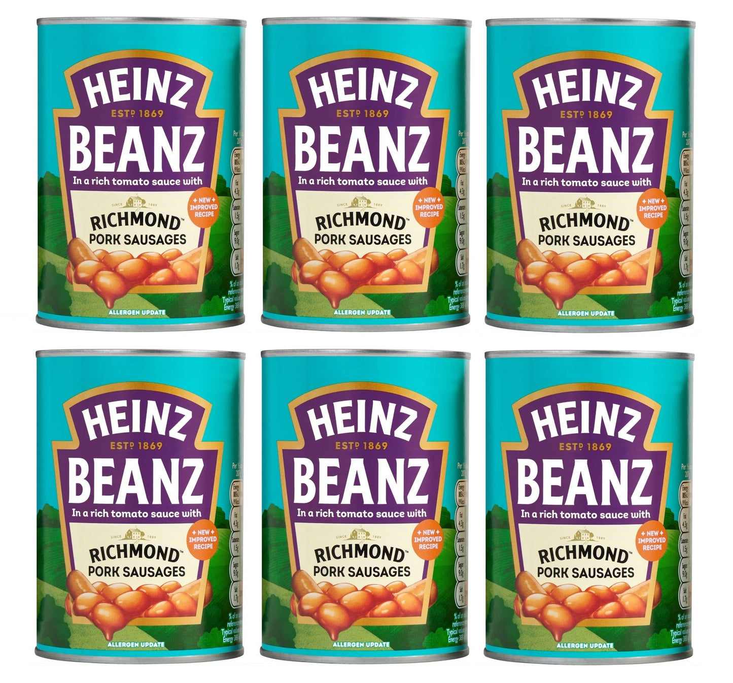 6 x Heinz Beans & Richmond Sausages 415G