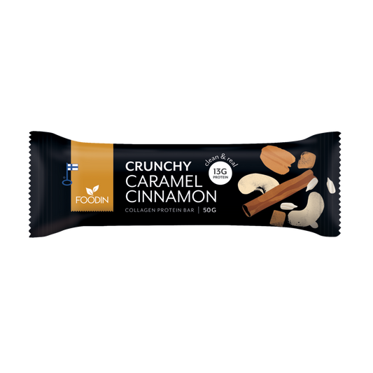 12 x Foodin Collagen Protein Bar Caramel Cinnamon - 50g