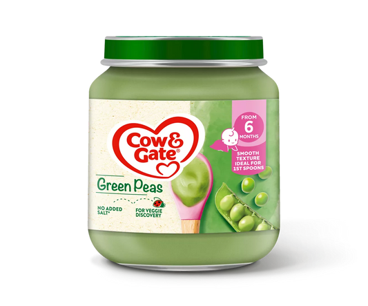 6 x Cow & Gate Jar Green Peas  - 125G