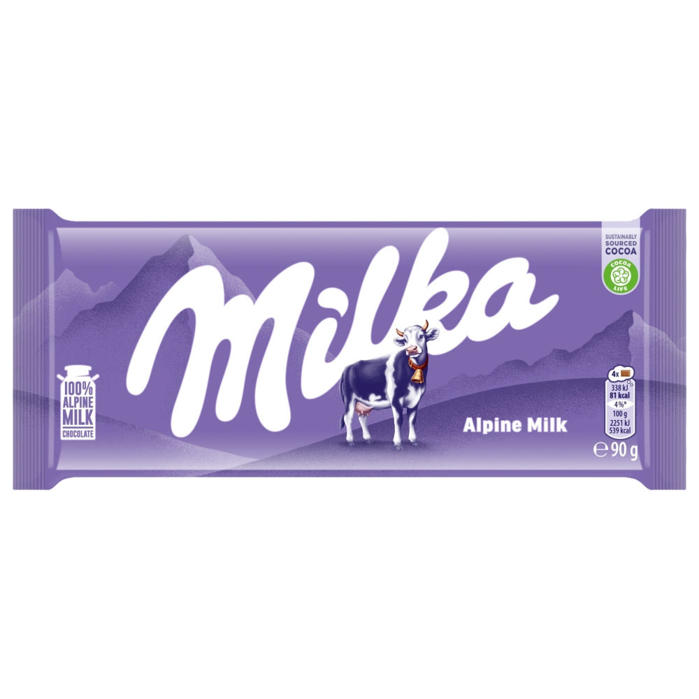 25 x Milka Alpine Milk Large Bar - 90GM