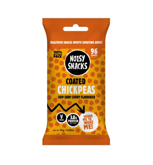 10 x Noisy Snacks Coated Chickpeas Chip Shop Curry - 25g