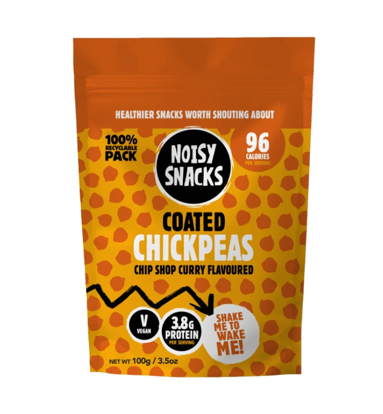 7 x Noisy Snacks Coated Chickpeas Chip Shop Curry - 100g