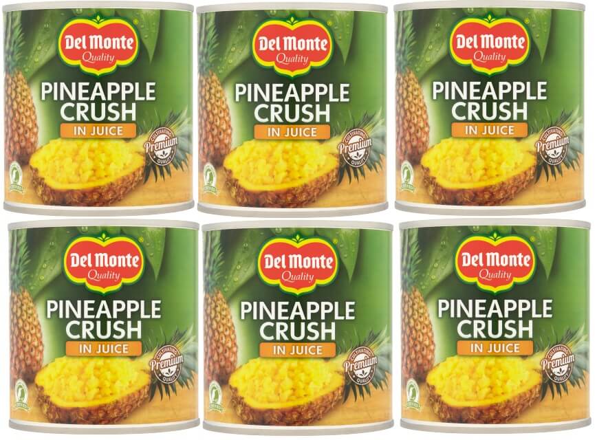 6 x Del Monte Pineapple Crushed In Juice 432Gm