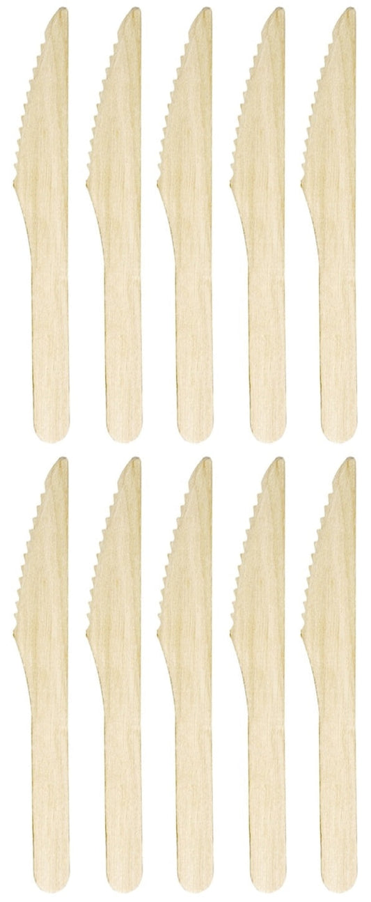 10 x D2E Cutlery Wooden Knife 6.5In 100Pk X 10