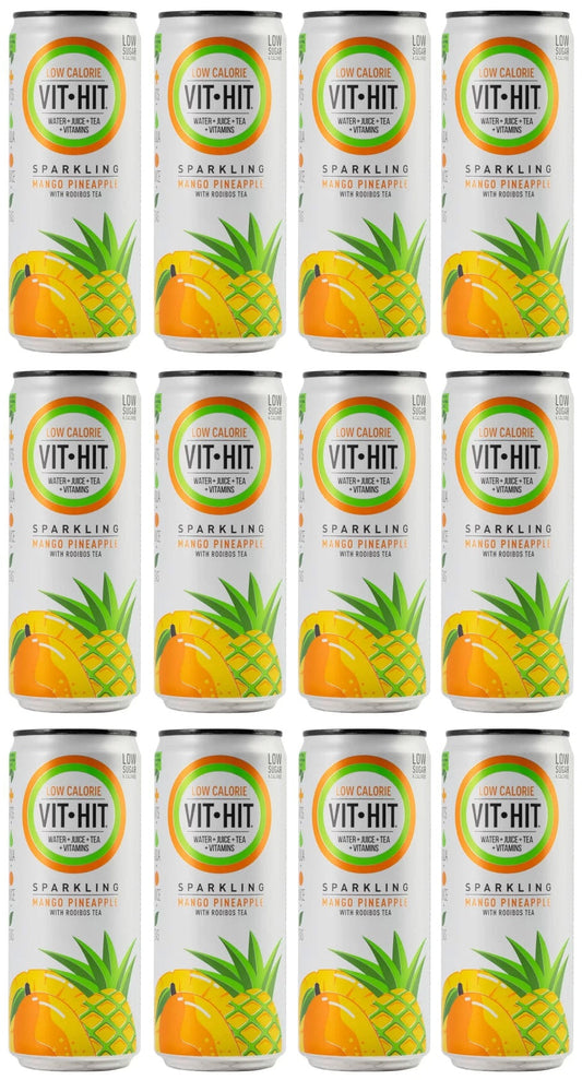 12 x Vit Hit Sparkling Mango & Pineapple With Rooibos Tea 330Ml