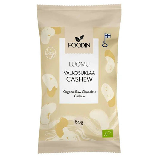 8 x Foodin Org Raw White Chocolate Cashew - 50g