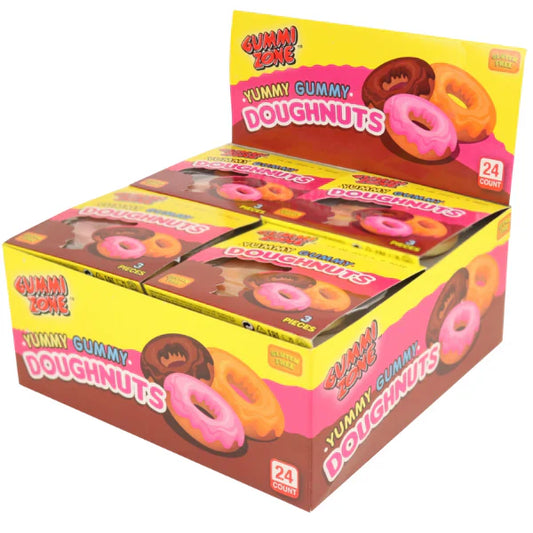 24 x Gummi Zone Gummy Doughnuts Tray - 21Gm