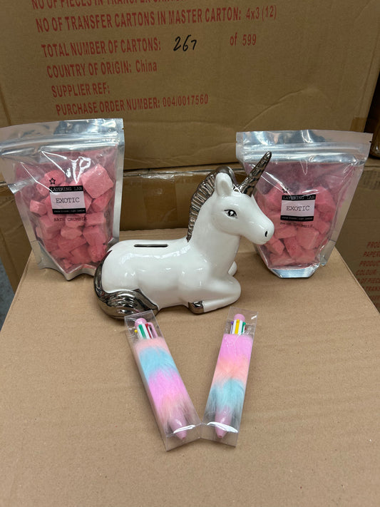 Kids Unicorn Money Box Gift Set